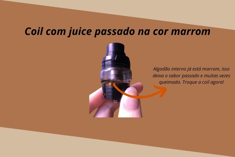 Coil passada e toda marrom com gosto ruim